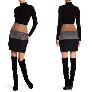 AMANDA + CHELSEA Brushed Colorblock Mini Skirt 14
